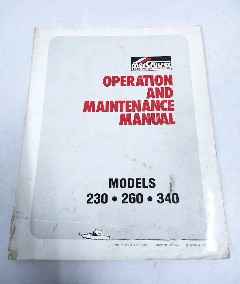 MerCruiser 90-11370, Operation & Maintenance Manual