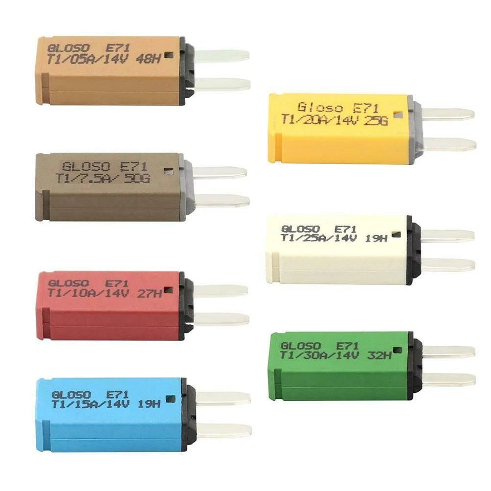Resettable for MINI Circuit Breaker Blade Fuse for Cars Motorcycles Trucks 12V