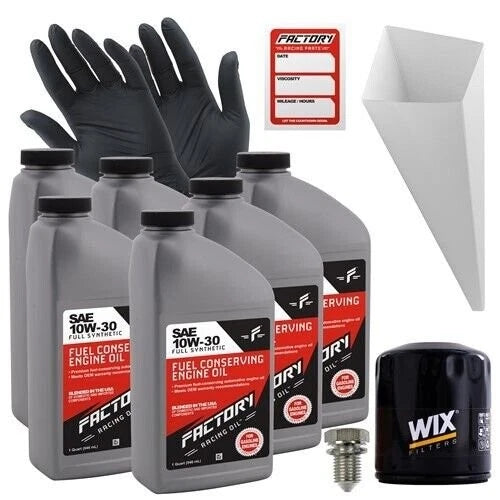Factory Racing Parts 10W30 6Qt Oil Change Kit for Dodge Grand Caravan 4.0L 2008