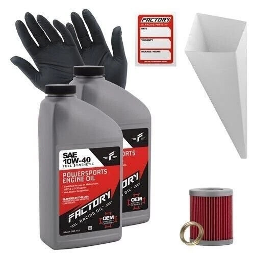 Factory Racing Parts 10W40 2Qt Oil Change Kit for Kawasaki KLX125, KLX125L