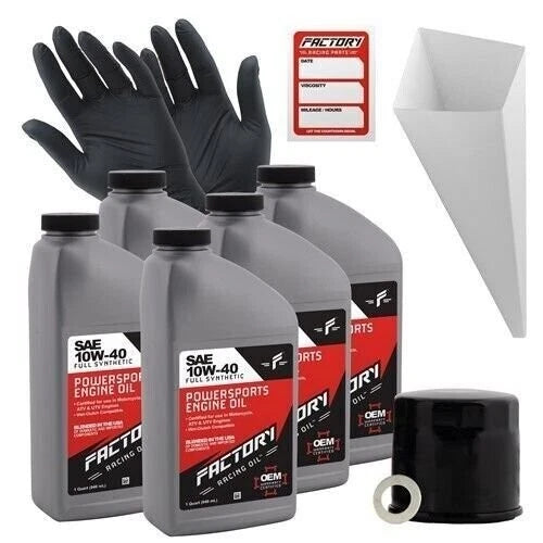 Factory Racing Parts 10W40 5Qt Oil Change Kit for Suzuki GSX1100F/G GSX-R1100