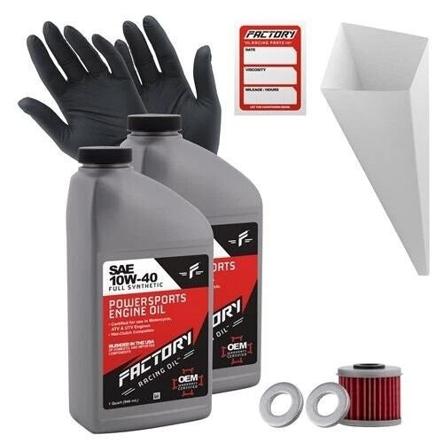 Factory Racing Parts 10W-40 2Qt Oil Change Kit for Honda CRF150R CRF250R CRF450R