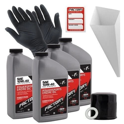 Factory Racing Parts 10W-40 4Qt Oil Change Kit for Honda CBR600 VFR800 CBR1000RR