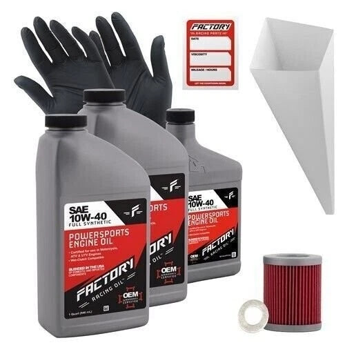 Factory Racing Parts 10W40 2.5Qt Oil Change Kit for Suzuki LT-Z250 Quadsport