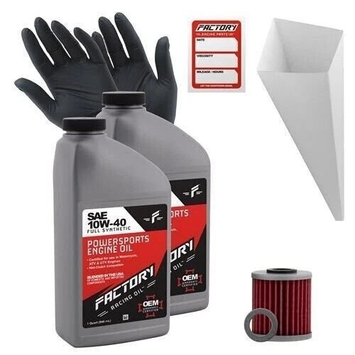 Factory Racing Parts 10W40 2Qt Oil Change Kit for Kawasaki KX250F KX450/F/SR/X