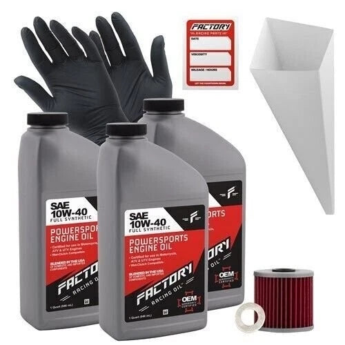 Factory Racing Parts 10W40 3Qt Oil Change Kit for Kawasaki KL250 KL600 KLX650/R