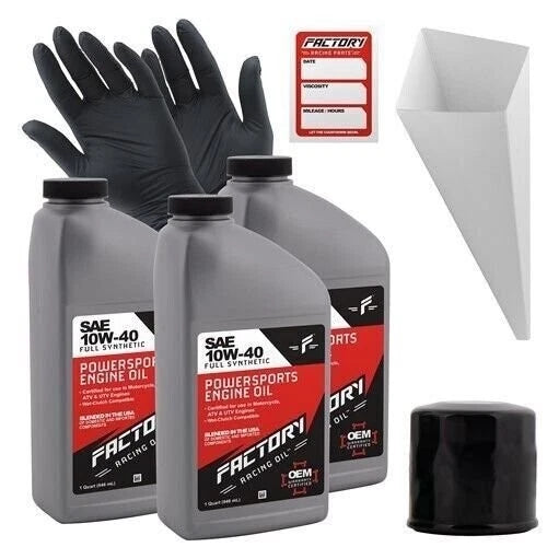 Factory Racing Parts SAE 10W-40 3qt Oil Change Kit for Yamaha Grizzly/Kodiak 450