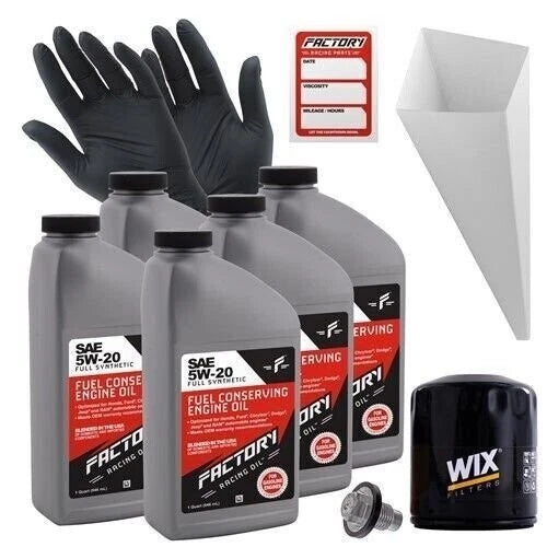 Factory Racing Parts 5W20 5Qt Oil Change Kit for Dodge Grand Caravan, Neon
