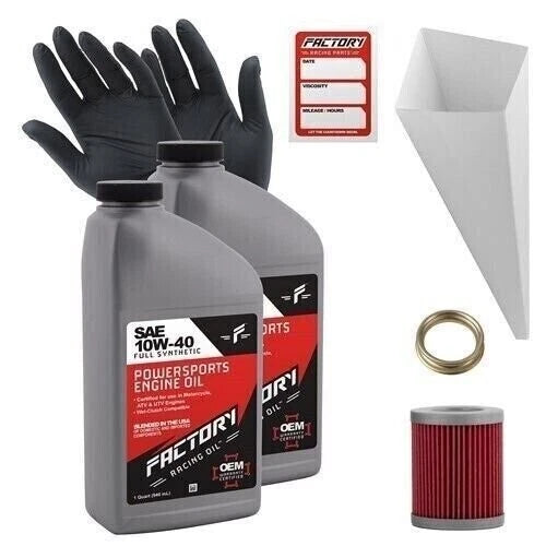 Factory Racing Parts SAE 10W-40 2qt Oil Change Kit Fits Kawasaki KLX125A KLX125B