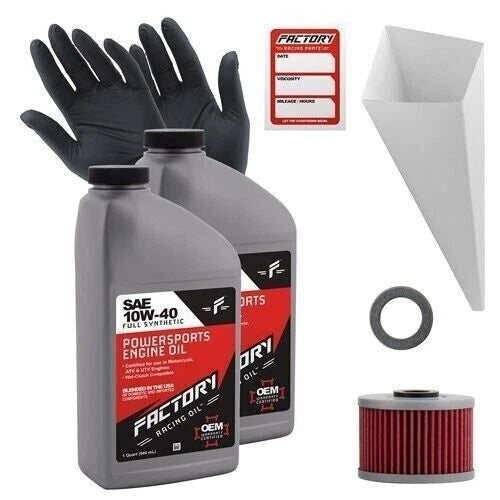 Factory Racing Parts SAE 10W-40 2qt Oil Change Kit Fits Kawasaki KLX450R KL250G