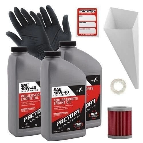 Factory Racing Parts SAE 10W-40 3qt Oil Change Kit Fits Suzuki Quadsport Z-250