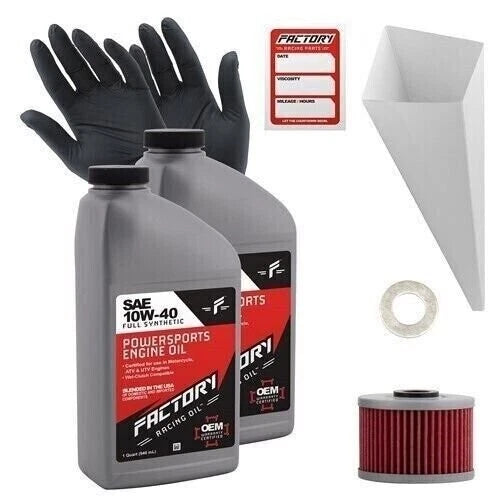 Factory Racing Parts SAE 10W-40 2qt Oil Change Kit Fits Kawasaki KLX110, KLX140