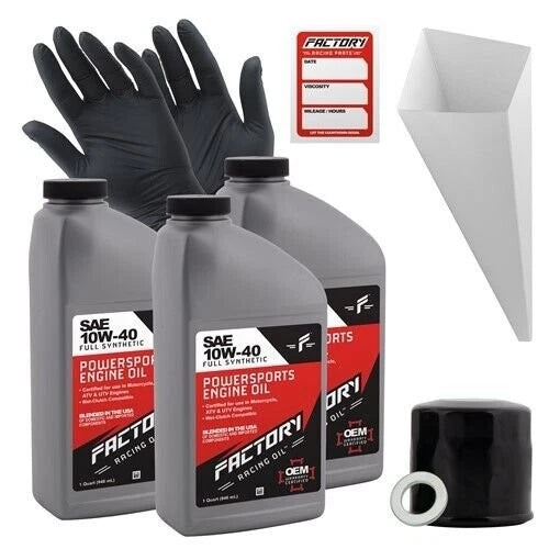 Factory Racing Parts 10W-40 3Qt Oil Change Kit for Honda CBR500R CMX500 CB650R